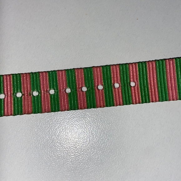 pink and green watch with gold and white watch face - Picture 2 of 5